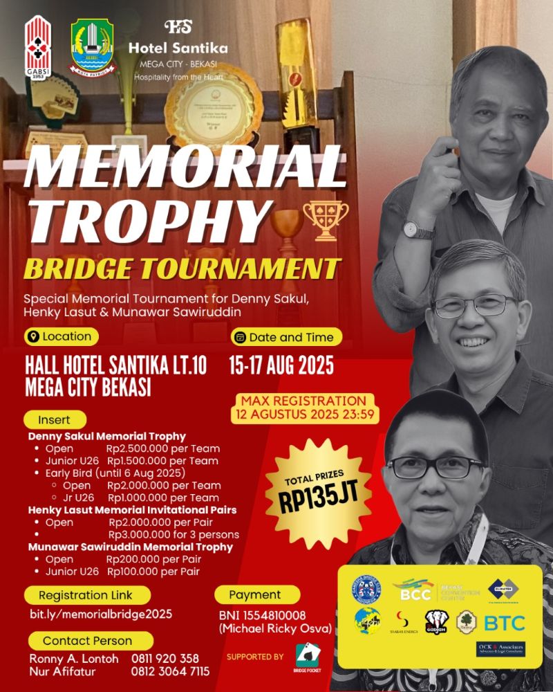 Konsep Pertandingan Denny Sacul Henky Lasut Munawar Sawiruddin Memorial, Hotel Santika Mega City Bekasi